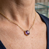 Katherine Purple Pendant Necklace | Rose-Gold-Tone — image 2