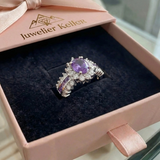 Antonia Purple Crown Ring | Silver-Tone