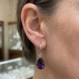 Beth Purple Drop Earrings | Silver-Tone — image 2