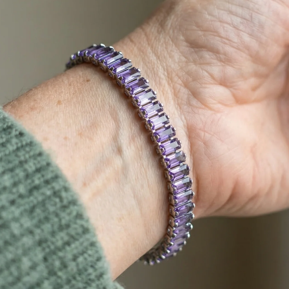 Stella Purple Tennis Bracelet | Silver-Tone — image 2