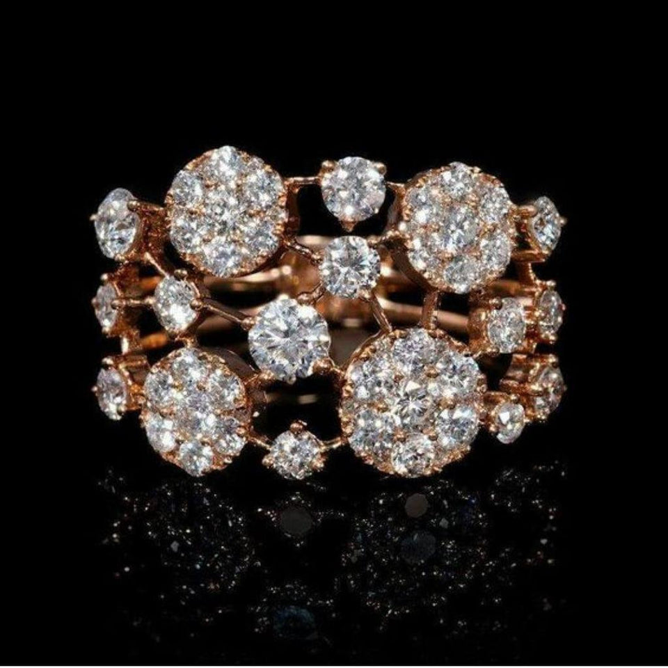 Jemima Antique-Inspired Rose-Gold-Tone Sparkle Ring