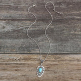 Georgina Turquoise-Color Teardrop Necklace | Silver-Tone — image 2