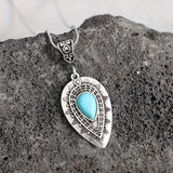 Georgina Turquoise-Color Teardrop Necklace | Silver-Tone — image 4