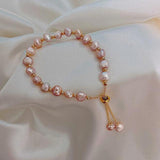 Joan Pink Daisy Bracelet | Gold-Tone
