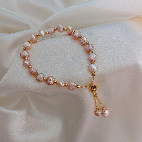 Joan Pink Daisy Bracelet | Gold-Tone