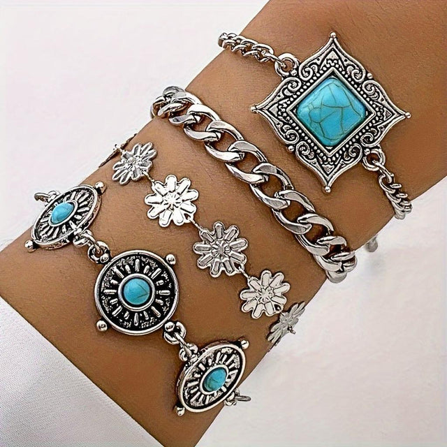 Teresa Rainbow Accent Bracelet Set | Silver-Tone