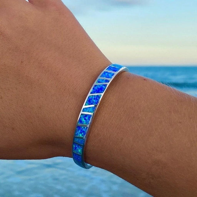 Vanessa Blue Opal-Effect Bracelet | Silver-Tone