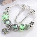 Elaine Green Accent Bracelet | Silver-Tone
