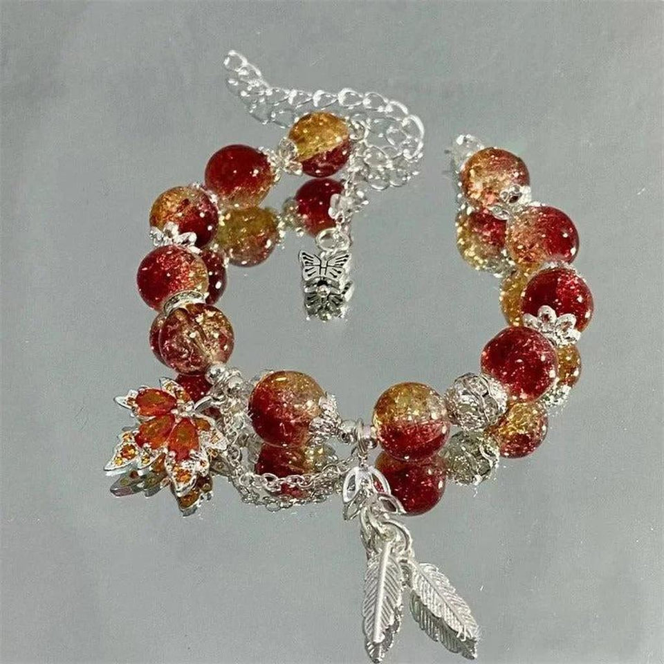 Maureen Autumn Leaf and Butterfly Bracelet | Silver-Tone
