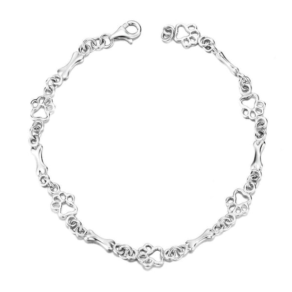 Eva Dog Paw and Bone Charm Bracelet | Silver-Tone — image 2