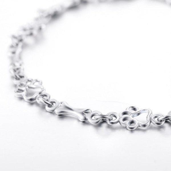 Eva Dog Paw and Bone Charm Bracelet | Silver-Tone — image 3