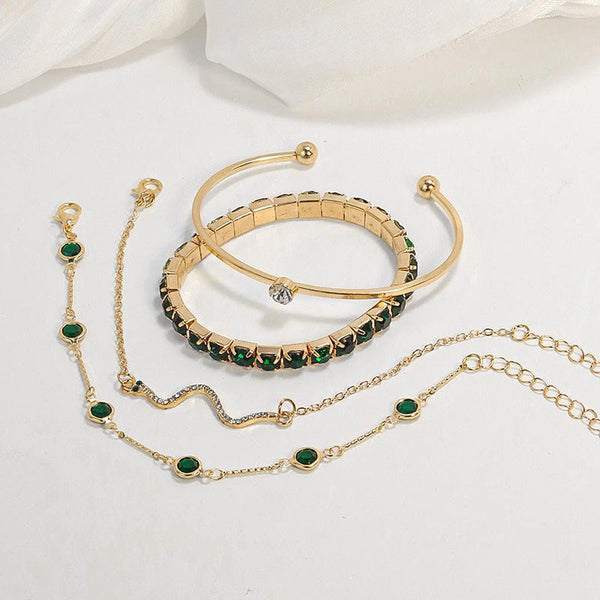 Iris Emerald-Green Shimmer Bracelet Set - image 2