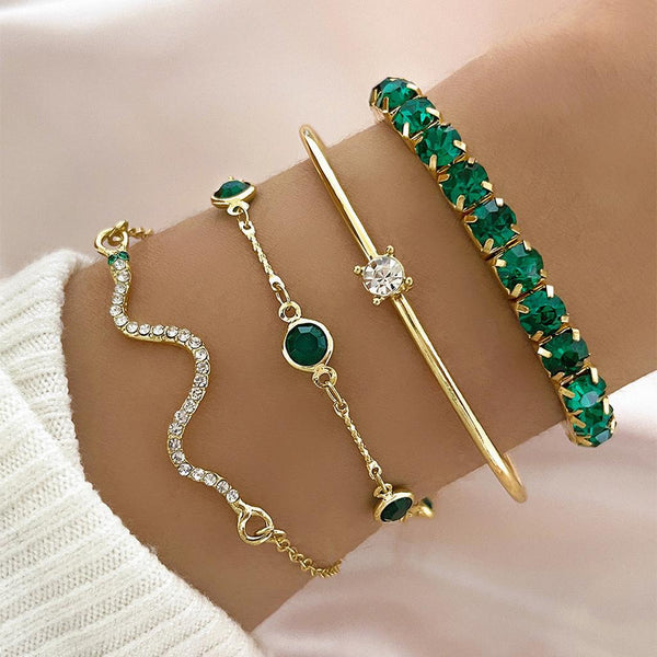 Iris Emerald-Green Shimmer Bracelet Set - image 1