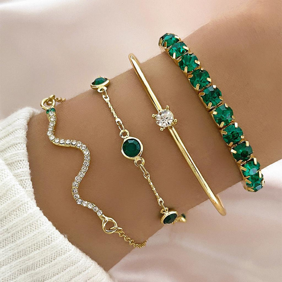 Iris Emerald-Green Shimmer Bracelet Set - image 1