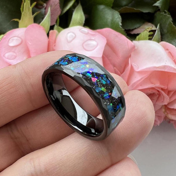 Cedric Multicolor Inlay Band Ring | Black - image 4
