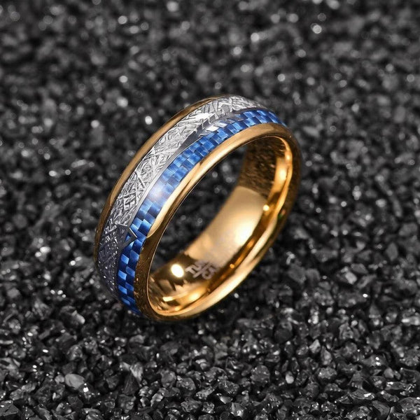 Gregory Blue Inlay Band Ring | Gold-Tone — image 4