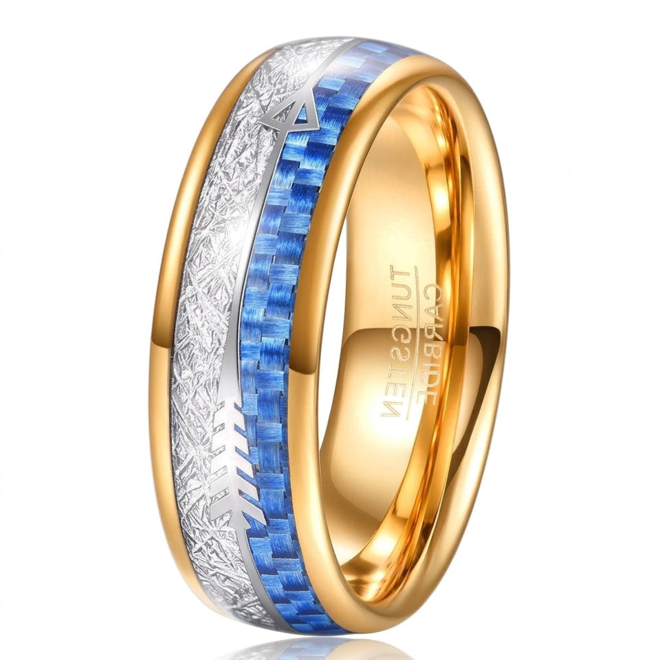 Gregory Blue Inlay Band Ring | Gold-Tone