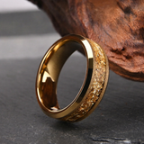 Owen Textured Inlay Band Ring | Gold-Tone — image 16
