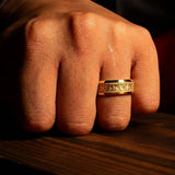 Owen Textured Inlay Band Ring | Gold-Tone — image 8