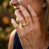 Owen Textured Inlay Band Ring | Gold-Tone — image 9