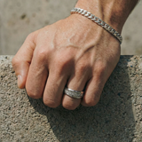 Roger Sandblasted Inlay Ring | Silver-Tone - image 4