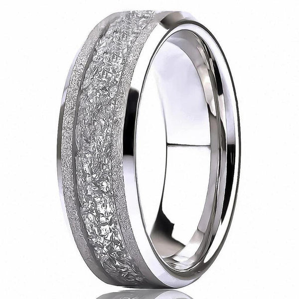 Roger Sandblasted Inlay Ring | Silver-Tone - image 1