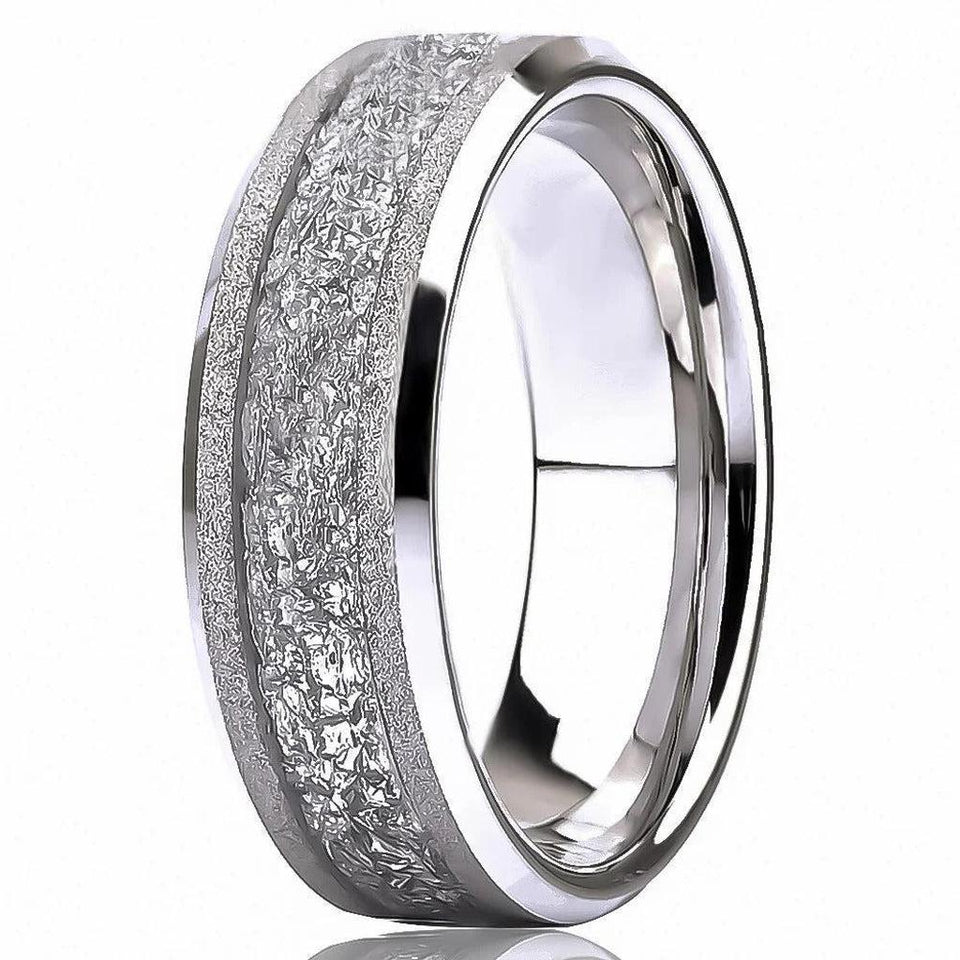 Roger Sandblasted Inlay Ring | Silver-Tone - image 1