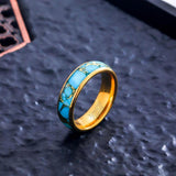 Colin Turquoise-Color Inlay Band Ring | Gold-Tone — image 2