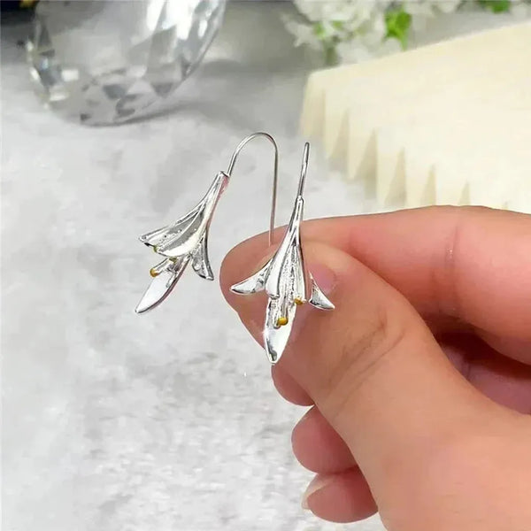 Lillian Flower Earrings | Silver-Tone — image 5