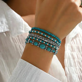 Jocelyn Boho Turquoise-Color Bead Bracelet Set - image 2
