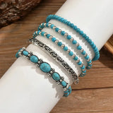 Jocelyn Boho Turquoise-Color Bead Bracelet Set - image 4