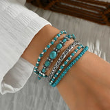 Jocelyn Boho Turquoise-Color Bead Bracelet Set - image 1