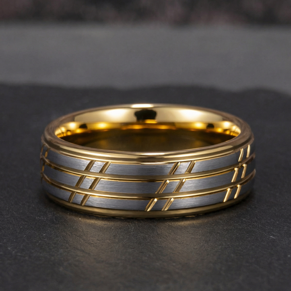 Lionel Brushed Band Ring | Gold-Tone — image 4
