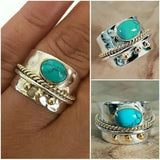 Sylvia Wide Turquoise-Color Ring - image 4