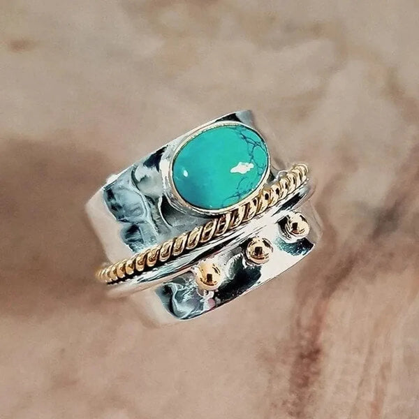 Sylvia Wide Turquoise-Color Ring - image 1
