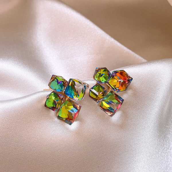 Meredith Multicolor Sparkle Earrings | Gold-Tone