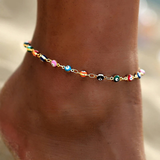 Melinda Multicolor Evil Eye Bracelet | Gold-Tone