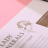 Octavia Chameleon Green Sparkle Ring | Silver-Tone — image 3
