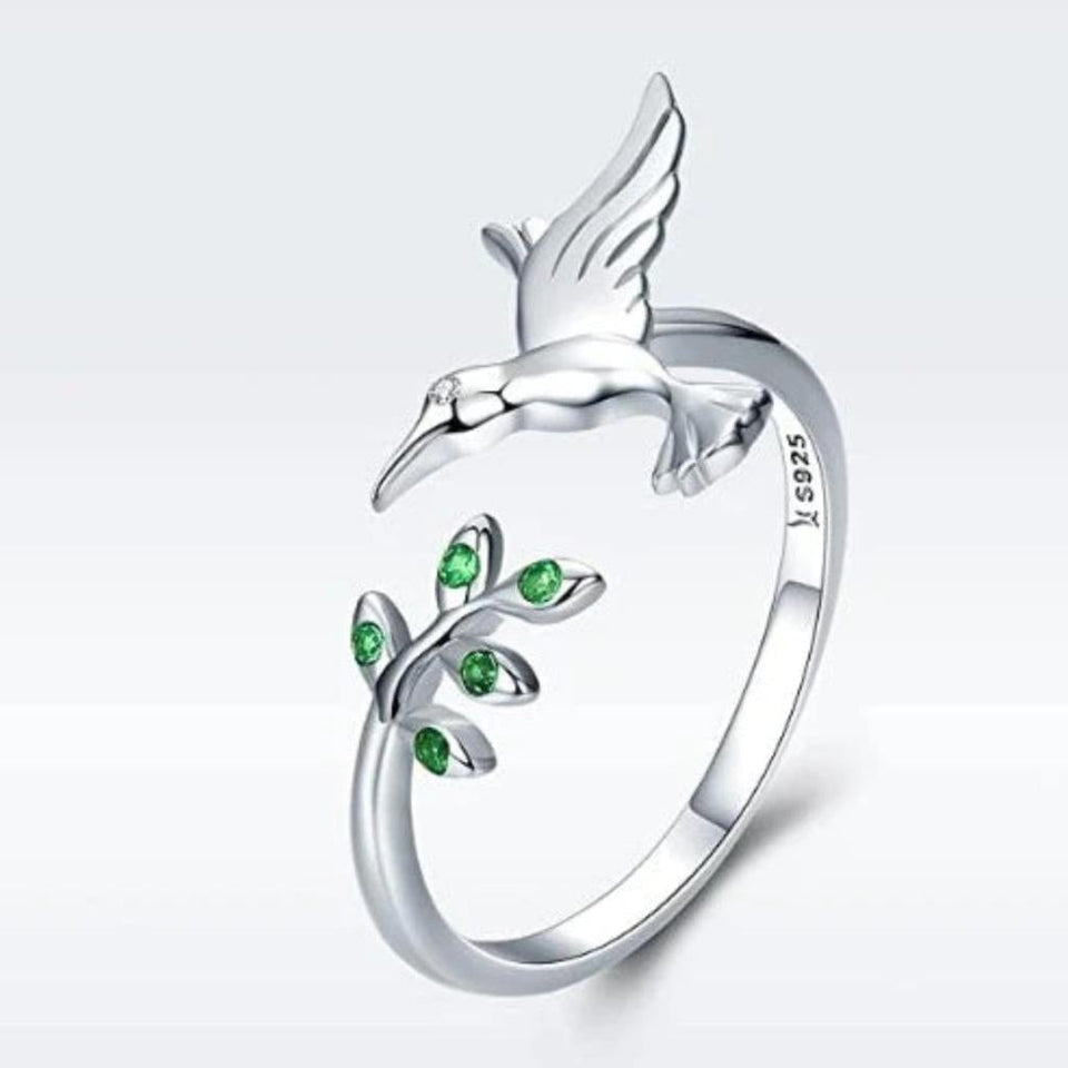 Octavia Chameleon Green Sparkle Ring | Silver-Tone