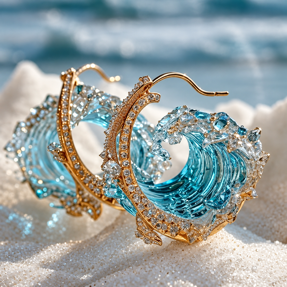 Althea Ocean Earrings — Gold-Tone — image 1