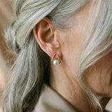 Ottilie Triangular Pearl-Look Earrings - image 2
