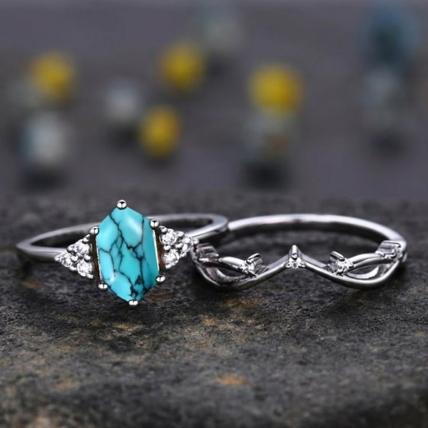 Evelyn Crest Ring Set | Silver-Tone — image 2