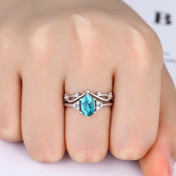 Evelyn Crest Ring Set | Silver-Tone — image 3