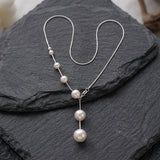 Stella Pearl-Look Drop Necklace - image 1
