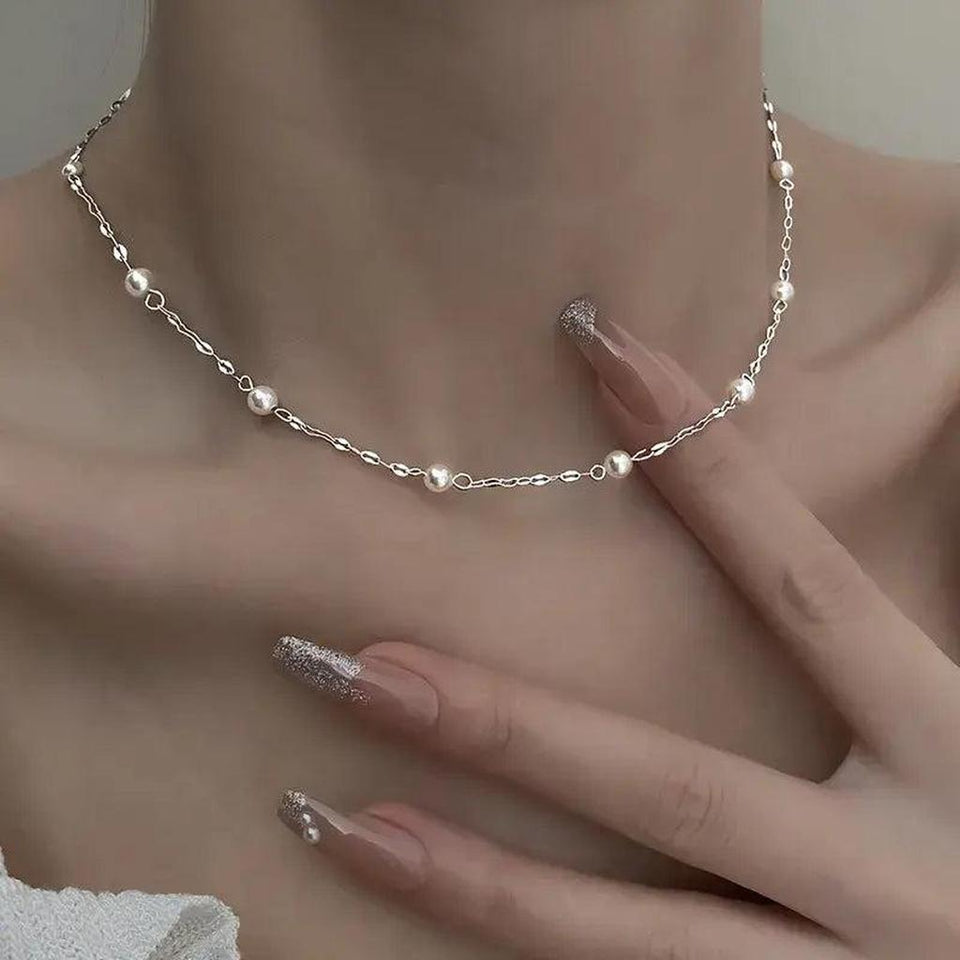 Emmeline Shimmering Pearl-Look Necklace - image 1