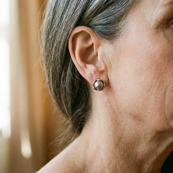 Theresa Black Pearl-Look Earrings - image 2