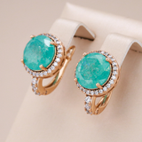 Maeve Earrings with Turquoise-Color and Opal-Look | Gold-Tone