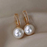 Simone Pearl-Look and Sparkle Earrings - image 1
