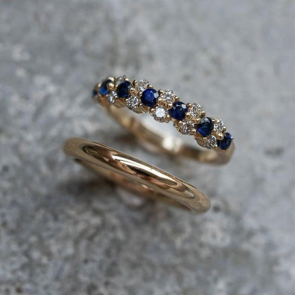 Felicia Vintage-Style Blue Sparkle Rings - image 1