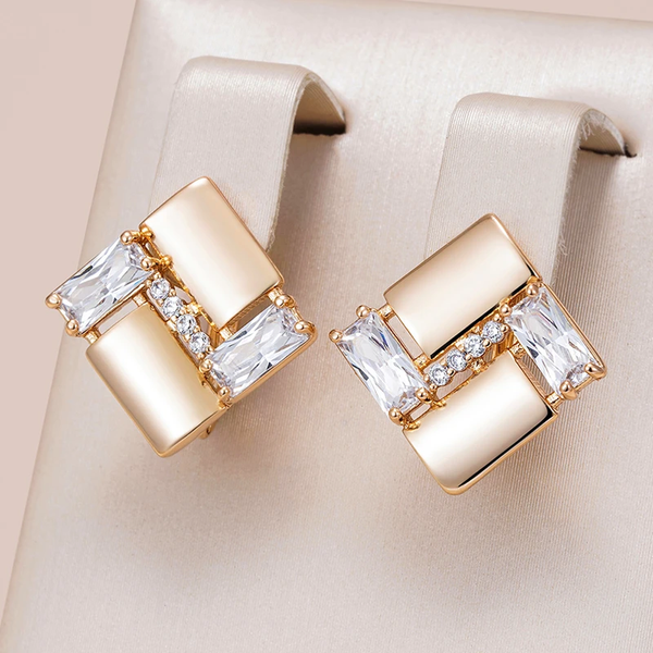 Augusta Geometric Sparkle Earrings | Gold-Tone